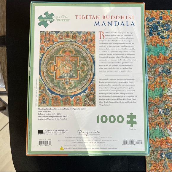 1000 Piece Challenging Puzzle Tibetan Buddhist Mandala Made By Pomegranate Puzzl - Picture 7 of 10